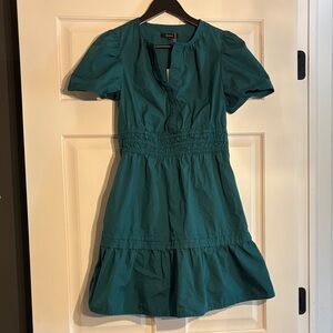Poplin organic cotton tiered mini dress *flawed*